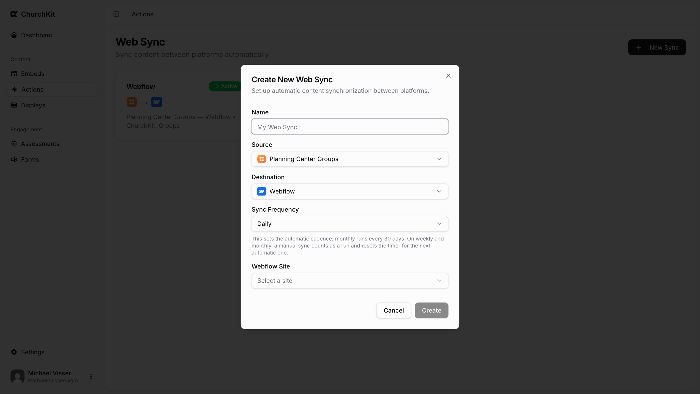 Actions in ChurchKit